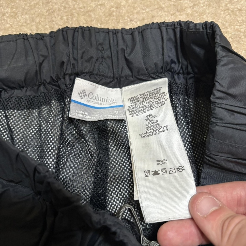 Columbia Rain Pants Mens Small Black Omni-Tech Waterproof Hiking Elastic Waist - Picture 5 of 15
